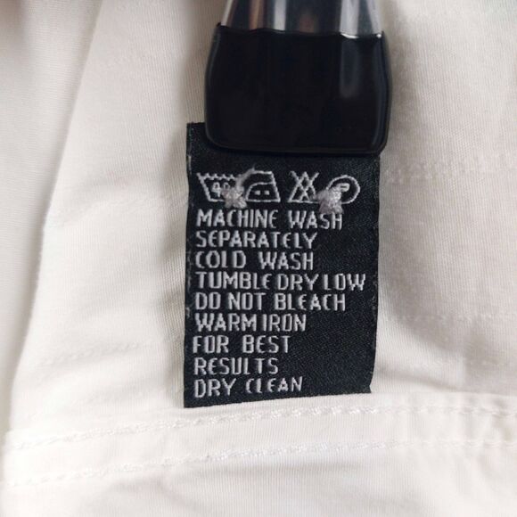 7 Diamonds Shirt Mens Large White Button Down Y2K  Gothic Punk Grunge Rockabilly - Picture 12 of 14